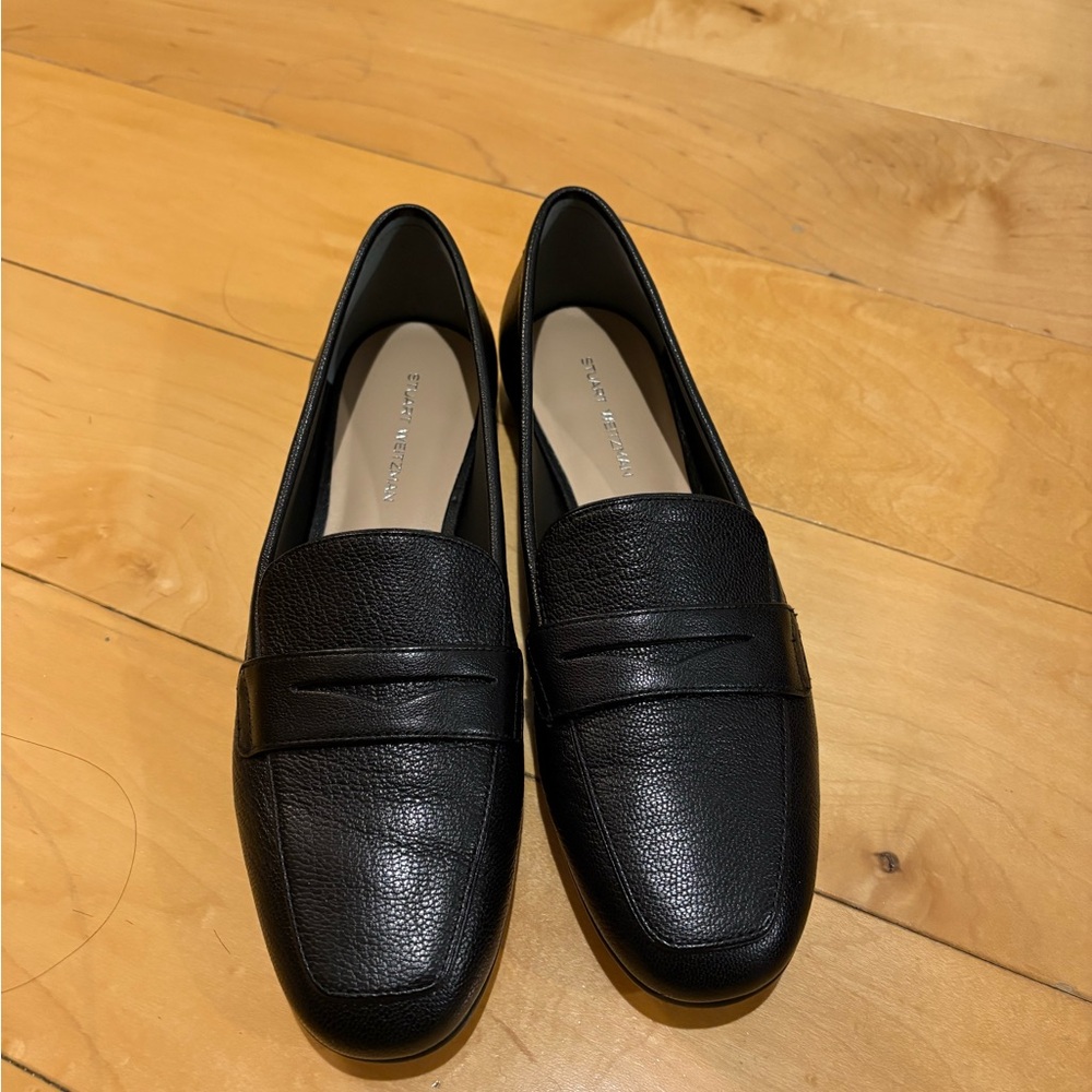 Stuart Weitzman Black Leather Loafers